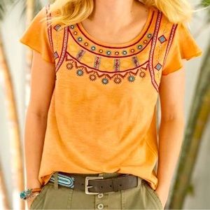 ☀️ Sundance Embroidered Beaded Nora Geo Top